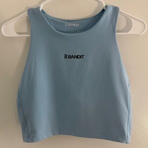 BANDIT Running Women’s Light Blue Stamina Race Compression Crop Bra Size Large